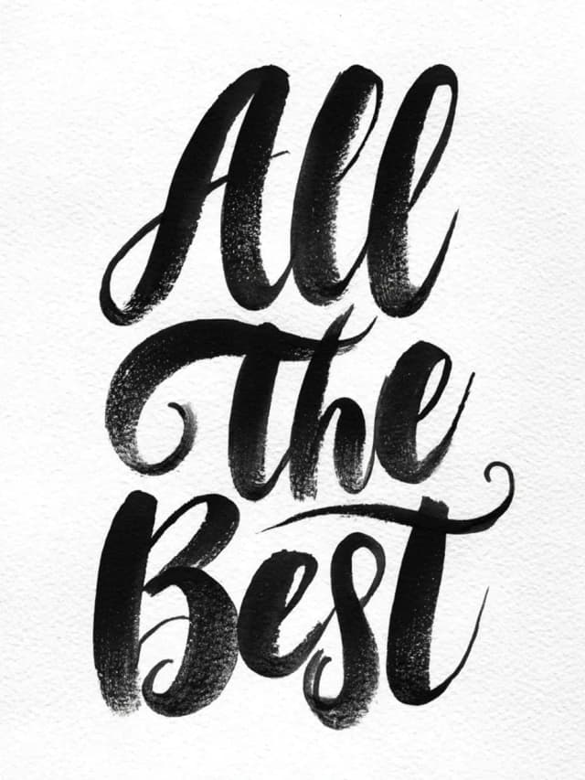 Leaving Card Swirly All the Best Text Card