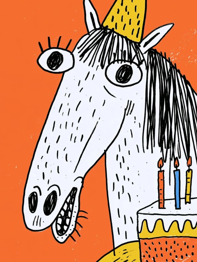 Kartu Birthday Card with Party Horse