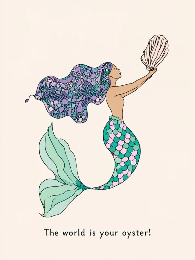 Kartu Good Luck Card with Mermaid