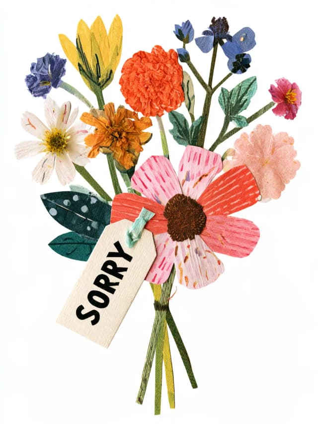 Kartu Sorry Card with a Flower Bouquet