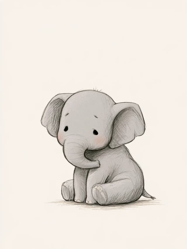 Kartu Sorry Card with a Gentle Elephant