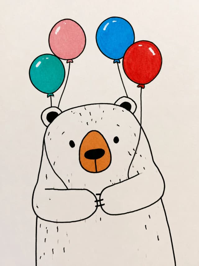 Kartu Birthday Card with Balloon Bear