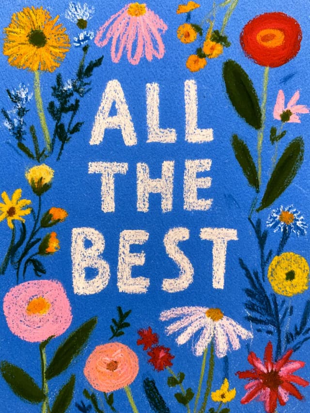 Kartu All the Best Card with Flowers