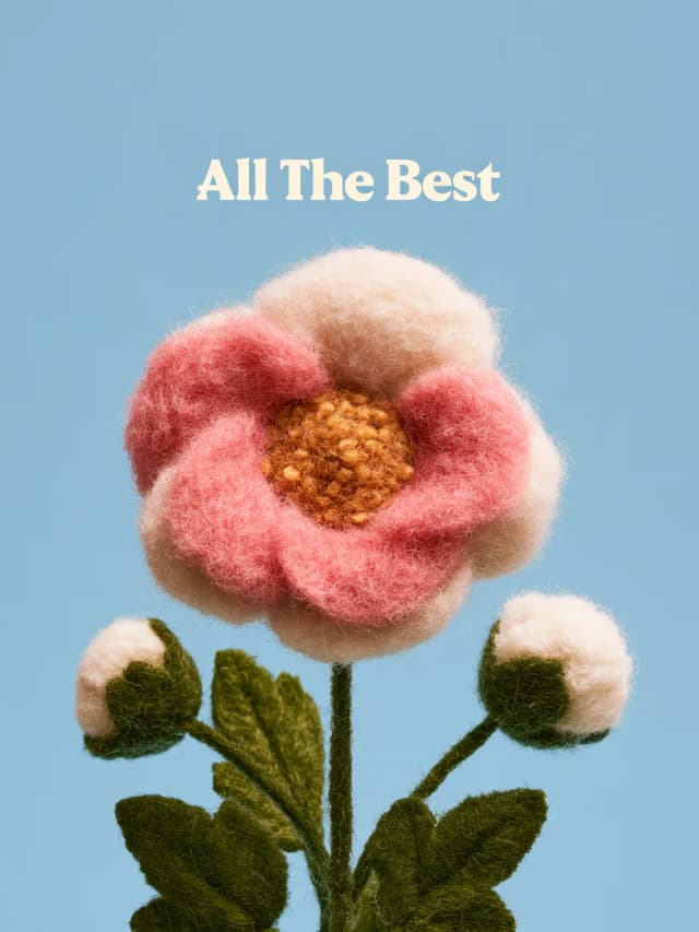 Kartu Good Luck Card with Felt Flower